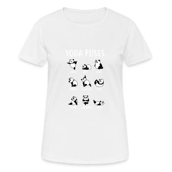 Panda Yoga stellt Geschenk - Frauen T-Shirt atmungsaktiv - Weiß - Vorne - AI Model Female 172 dark (172cm)