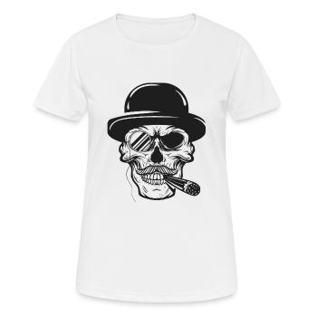Gangster, crâne, style de vie - T-shirt respirant Femme - blanc - Devant - AI Model Female 172 dark (172cm)