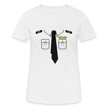 Pilot Costume Themed Party JGA Carnival Suit - Women's Breathable T-Shirt - white - Front - AI Model Female 172 dark (172cm)
