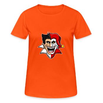 Joker Kartenspiele Black jack Pokertisch Geschenk - Frauen T-Shirt atmungsaktiv - Neonorange - Vorne - AI Model Female 172 dark (172cm)