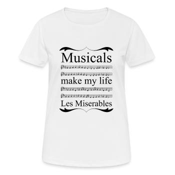 Les comédies musicales font ma vie Les Misérables - T-shirt respirant Femme - blanc - Devant - AI Model Female 172 dark (172cm)