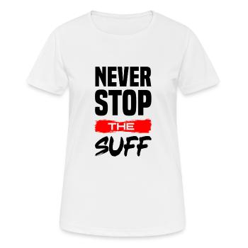 Never stop the Suff Sauftour Party Pfeffi Goldi - Frauen T-Shirt atmungsaktiv - Weiß - Vorne - AI Model Female 172 dark (172cm)
