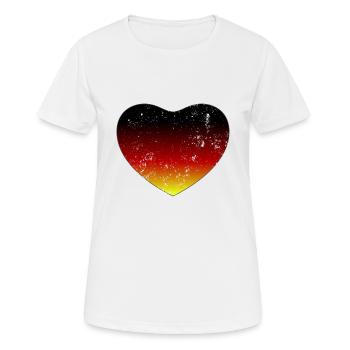 Allemagne Flagge Herz - T-shirt respirant Femme - blanc - Devant - AI Model Female 172 dark (172cm)
