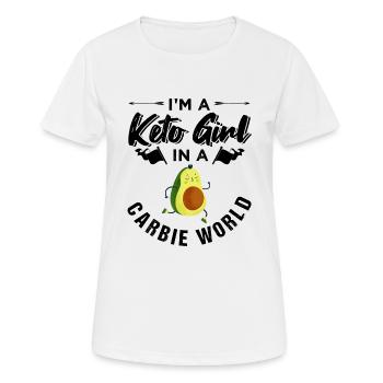 Keto Girl In A Carbie Word Ketogenic Diet - Women's Breathable T-Shirt - white - Front - AI Model Female 172 dark (172cm)