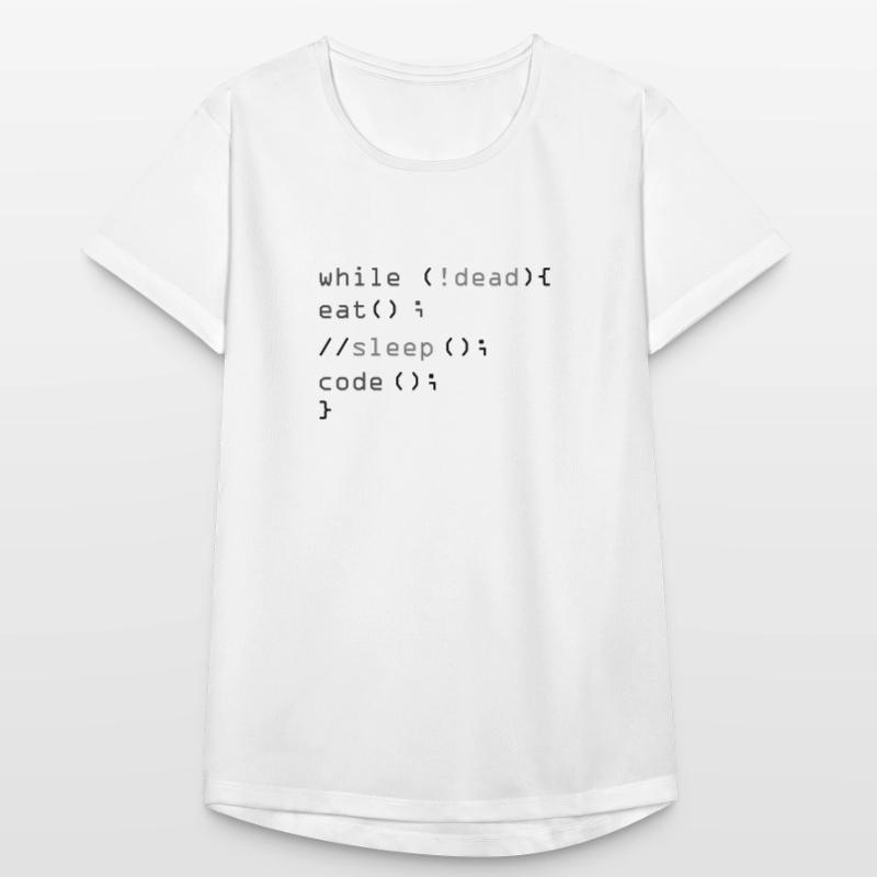 While Not Dead Eat Programmeur de code Sleep Hacker T-shirt respirant Femme