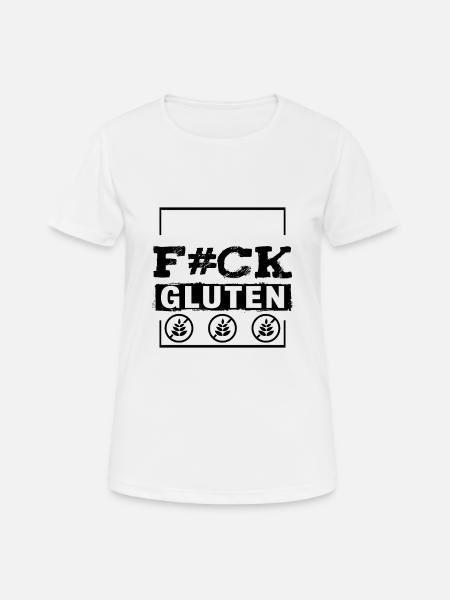 Sans gluten - Cadeau sans gluten - T-shirt respirant Femme - blanc