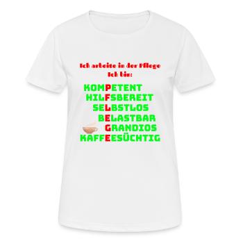 Gesundheitswesen - Pflege - Krankenhaus - Geschenk - Frauen T-Shirt atmungsaktiv - Weiß - Vorne - AI Model Female 172 dark (172cm)