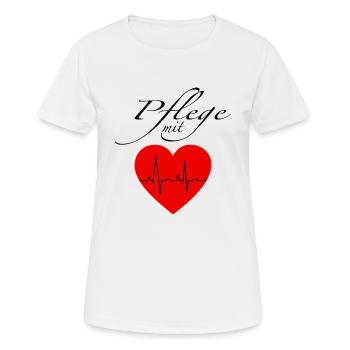 Care with heart, mouth-nose protection gift idea - Women's Breathable T-Shirt - white - Front - AI Model Female 172 dark (172cm)