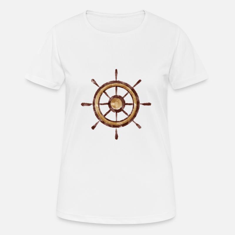 Ship wheel. Ahoy! - Women's Breathable T-Shirt - white