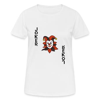 Joker Casino Playing Card Card Game Card Player - Women's Breathable T-Shirt - white - Front - AI Model Female 172 dark (172cm)