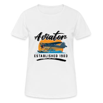 Airplane Aircraft Aviator Commercial Airline Pilot - Frauen T-Shirt atmungsaktiv - Weiß - Vorne - AI Model Female 172 dark (172cm)
