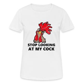 Arrête de regarder ma bite - T-shirt respirant Femme - blanc - Devant - AI Model Female 172 dark (172cm)