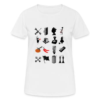 Rock band pictogram festival - Women's Breathable T-Shirt - white - Front - AI Model Female 172 dark (172cm)