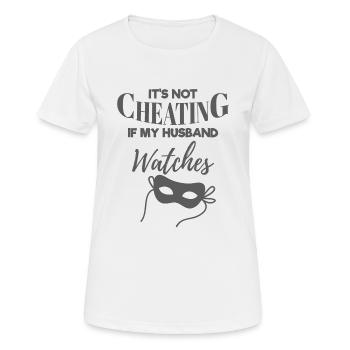 Threesome Swinger Gift Hotwife Not Cheating - Women's Breathable T-Shirt - white - Front - AI Model Female 172 dark (172cm)
