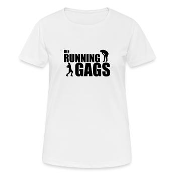 Die Running Gags | lustiges Team Shirt für Läufer - Frauen T-Shirt atmungsaktiv - Weiß - Vorne - AI Model Female 172 dark (172cm)