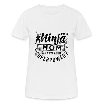 Ninja Mom Ninjutsu Mother Lover Fan - Women's Breathable T-Shirt - white - Front - AI Model Female 172 dark (172cm)