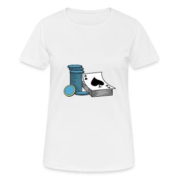 Poker et jetons de poker - T-shirt respirant Femme - blanc - Devant - AI Model Female 172 dark (172cm)