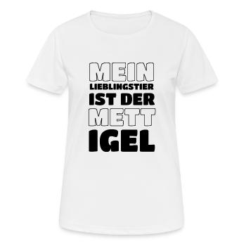 Mett Mettigel Hackfleisch Mettwoch Geschenk - Frauen T-Shirt atmungsaktiv - Weiß - Vorne - AI Model Female 172 dark (172cm)