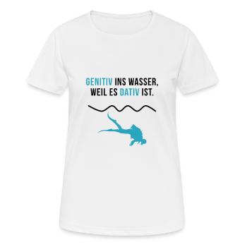 Taucher Lustig Tauchen Prüfung Abzeichen Geschenk - Frauen T-Shirt atmungsaktiv - Weiß - Vorne - AI Model Female 172 dark (172cm)