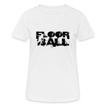 Floorball Unihockey Motiv - Frauen T-Shirt atmungsaktiv - Weiß - Vorne - AI Model Female 172 dark (172cm)