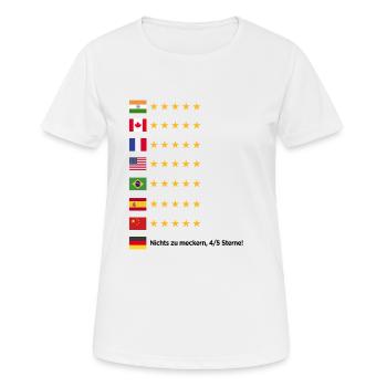 Typisch Deutsch Alman Deutschland Bewertung Spruch - Frauen T-Shirt atmungsaktiv - Weiß - Vorne - AI Model Female 172 dark (172cm)