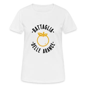 Ivrea Orangen Schlacht Kampf Karneval Italien - Frauen T-Shirt atmungsaktiv - Weiß - Vorne - AI Model Female 172 dark (172cm)