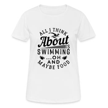 Nager natation amateur de sport - T-shirt respirant Femme - blanc - Devant - AI Model Female 172 dark (172cm)