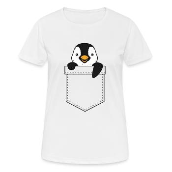 Penguin Pinguin Tasche - Frauen T-Shirt atmungsaktiv - Weiß - Vorne - AI Model Female 172 dark (172cm)