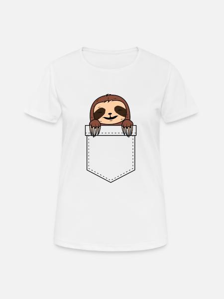 Sloth Faultier Tasche - Frauen T-Shirt atmungsaktiv - Weiß