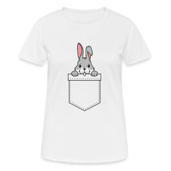 Rabbit Hase Taschentier Tier Tasche - Frauen T-Shirt atmungsaktiv - Weiß - Vorne - AI Model Female 172 dark (172cm)