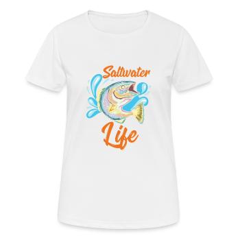 Salzwasser Fischen Salzwasser Angeln - Frauen T-Shirt atmungsaktiv - Weiß - Vorne - AI Model Female 172 dark (172cm)
