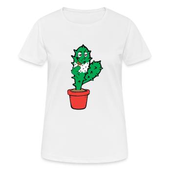 Cactus drôle rase sa barbe - T-shirt respirant Femme - blanc - Devant - AI Model Female 172 dark (172cm)
