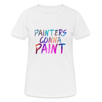 Les peintres vont peindre - T-shirt respirant Femme - blanc - Devant - AI Model Female 172 dark (172cm)