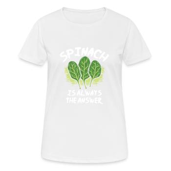 Spinat ist immer die Antwort - Frauen T-Shirt atmungsaktiv - Weiß - Vorne - AI Model Female 172 dark (172cm)