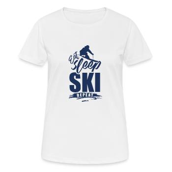 Skieurs, ski, ski, ski alpin, skis - T-shirt respirant Femme - blanc - Devant - AI Model Female 172 dark (172cm)