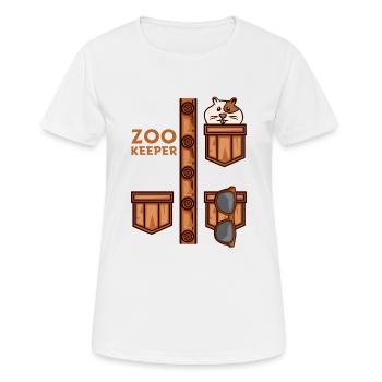 T-shirt Zoo Keeper Rongeur visiteur gardien de la faune - T-shirt respirant Femme - blanc - Devant - AI Model Female 172 dark (172cm)