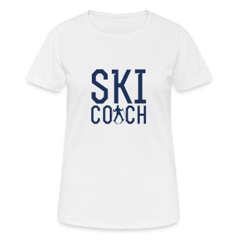 Moniteur de ski - T-shirt respirant Femme - blanc - Devant - AI Model Female 172 dark (172cm)