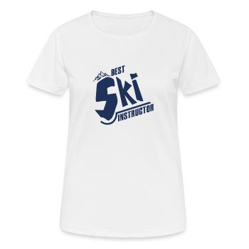 Skier moniteur de ski moniteur de ski Ski Trainer Cours de ski - T-shirt respirant Femme - blanc - Devant - AI Model Female 172 dark (172cm)
