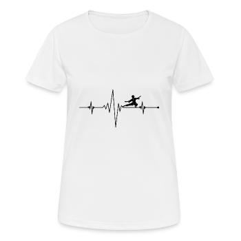 Herzschlag, Karate, Hobby, Geschenkidee, Fighter - Frauen T-Shirt atmungsaktiv - Weiß - Vorne - AI Model Female 172 dark (172cm)