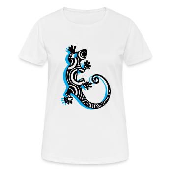 Lézard Gecko Tattoo Logo mer du Sud - T-shirt respirant Femme - blanc - Devant - AI Model Female 172 dark (172cm)