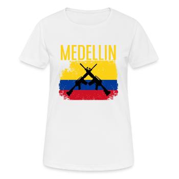 Medellin Kolumbien - Frauen T-Shirt atmungsaktiv - Weiß - Vorne - AI Model Female 172 dark (172cm)