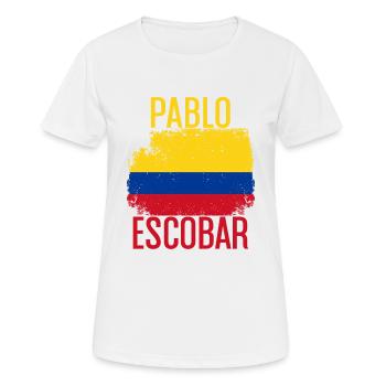 PABLO ESCOBAR FLAGGE - Frauen T-Shirt atmungsaktiv - Weiß - Vorne - AI Model Female 172 dark (172cm)