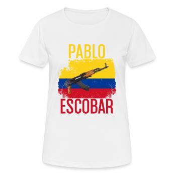 Pablo Escobar - Kolumbien - Frauen T-Shirt atmungsaktiv - Weiß - Vorne - AI Model Female 172 dark (172cm)