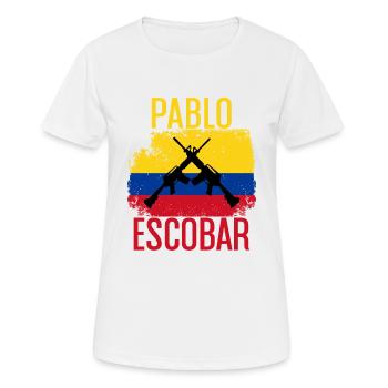 Pablo Escobar - Kolumbien - Frauen T-Shirt atmungsaktiv - Weiß - Vorne - AI Model Female 172 dark (172cm)