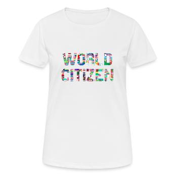 World Citizen (Flags / Citizens) with flags - Women's Breathable T-Shirt - white - Front - AI Model Female 172 dark (172cm)