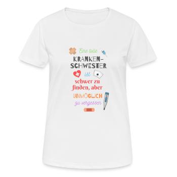 Superheldin Krankenschwester - Frauen T-Shirt atmungsaktiv - Weiß - Vorne - AI Model Female 172 dark (172cm)