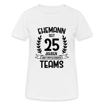 Silberne Hochzeit Silberhochzeit Ehe Geschenk - Frauen T-Shirt atmungsaktiv - Weiß - Vorne - AI Model Female 172 dark (172cm)