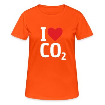 J’aime Co2 cadeau changement climatique diesel humour - T-shirt respirant Femme - orange néon - Devant - AI Model Female 172 dark (172cm)