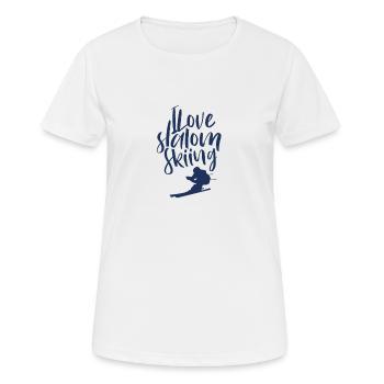 Skieur ski course skieur slalom ski ski slalom - T-shirt respirant Femme - blanc - Devant - AI Model Female 172 dark (172cm)