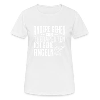 Angeln - Frauen T-Shirt atmungsaktiv - Weiß - Vorne - AI Model Female 172 dark (172cm)